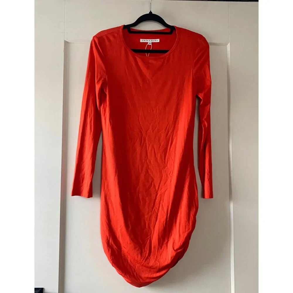 Trina Turk | Romana Vibrant Ruched Long Sleeve Mini Dress